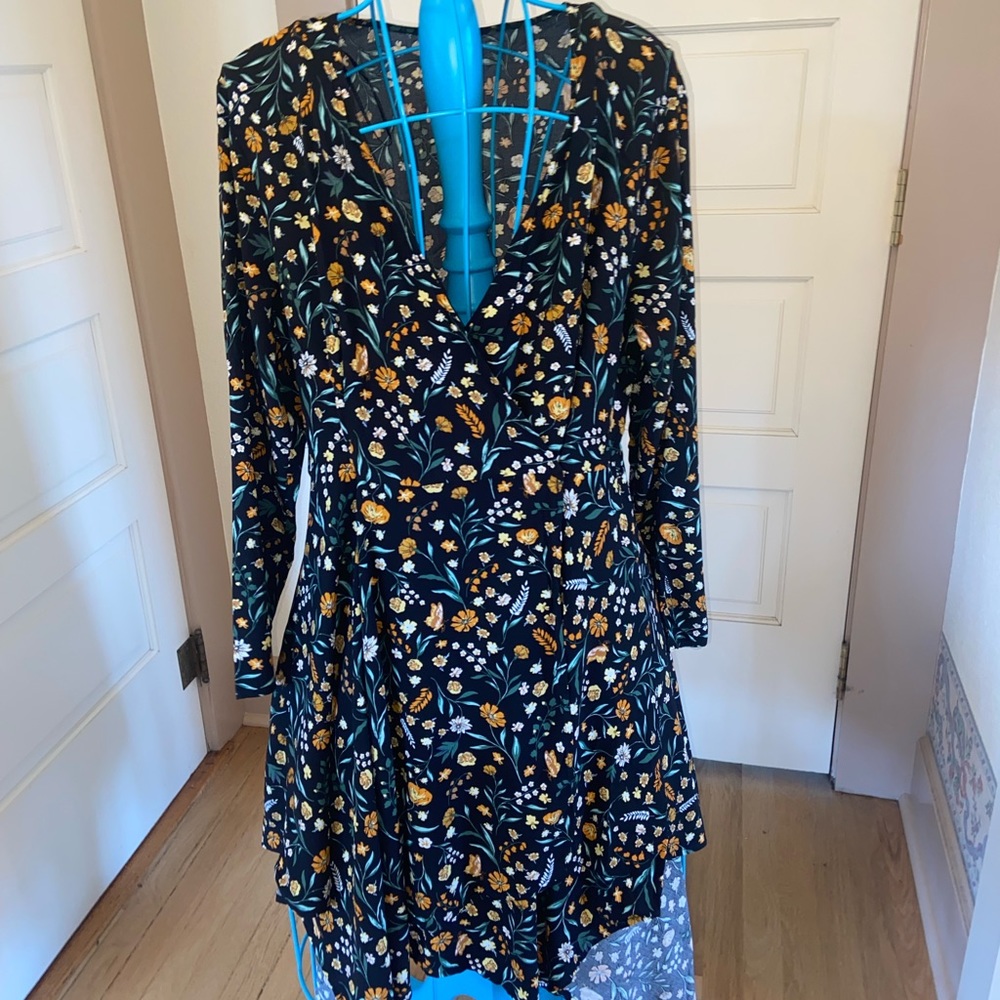 Floral wrap midi dress